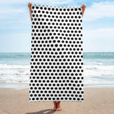 Black on White Polka Dots Beach Bath Towel, Towel, $ 42.95, A Moment Of Now™